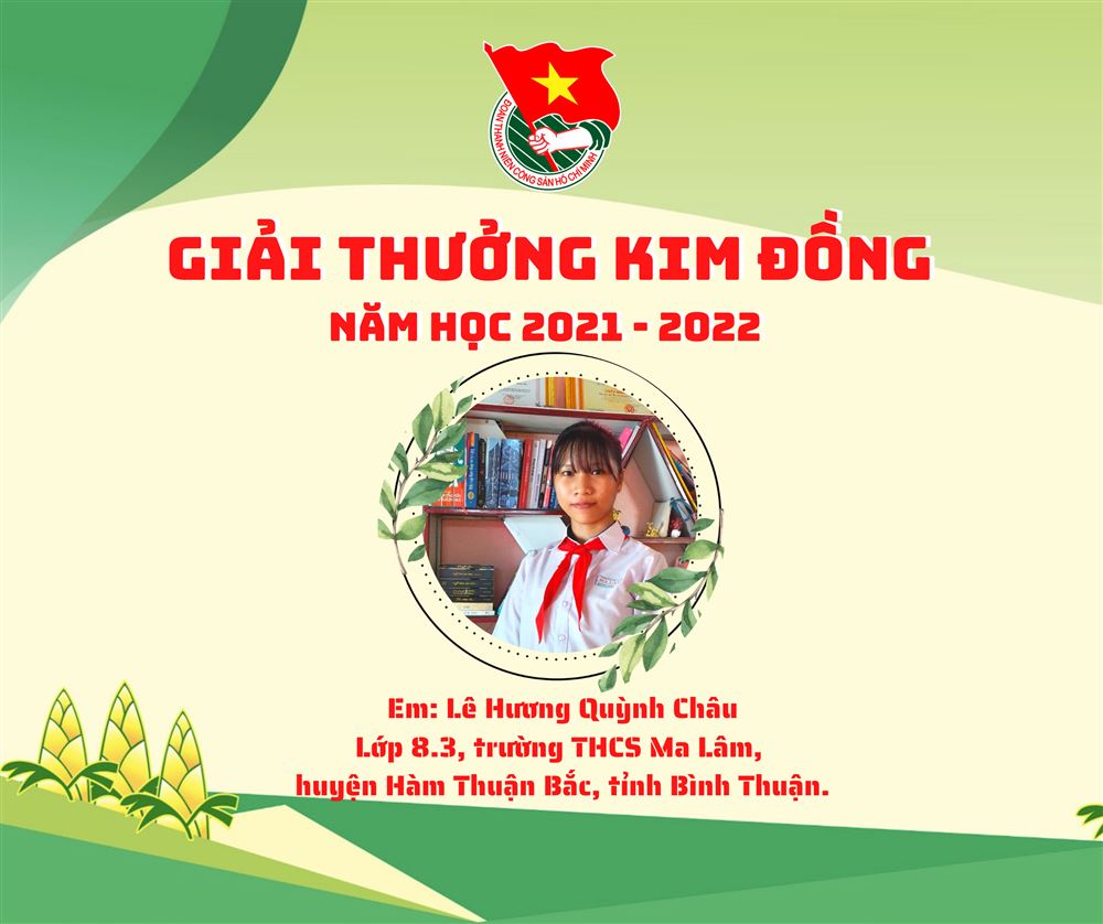 02 đội viên tiêu biểu Bình Thuận đạt Giải thưởng Kim Đồng  năm học 2021 - 2022