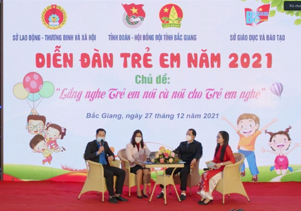 Bắc Giang: Sôi nổi Diễn đàn trẻ em năm 2021 với chủ đề “ Lắng nghe trẻ em nói và nói cho trẻ em nghe”
