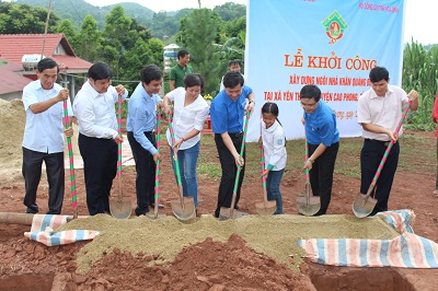 Lễ khởi công xây dựng Ngôi nhà Khăn quàng đỏ  tại xã Yên Thượng, huyện Cao Phong