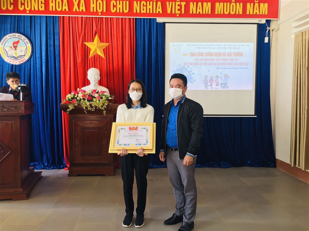 Gia Lai: 1 học sinh đạt giải Cuộc thi Viết thư quốc tế UPU lần thứ 50