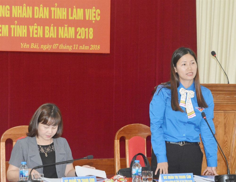 Thường trực HĐND tỉnh làm việc với Hội đồng trẻ em tỉnh Yên Bái năm 2018